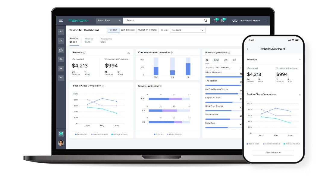 Tekion dealership management interface